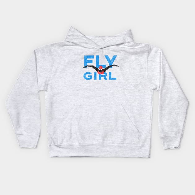 Fly Girl Womens Swimming Kids Hoodie by atomguy